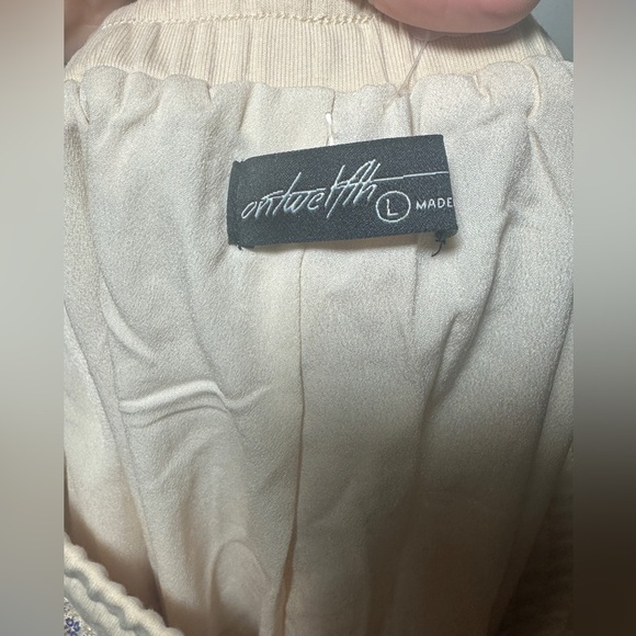 On Twelth NWT Cream Sequin Pants Size Large - Picture 5 of 7